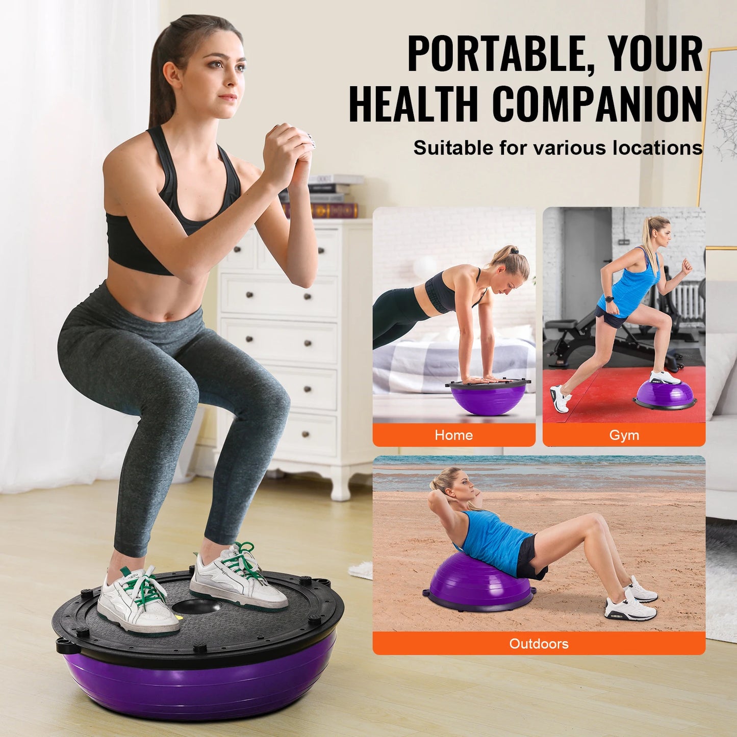 CoreBalance™ – Half Stability Trainer with Resistance Bands