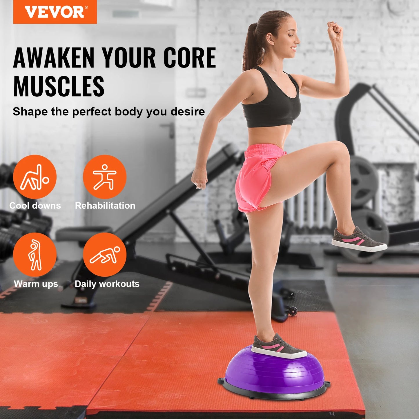 CoreBalance™ – Half Stability Trainer with Resistance Bands