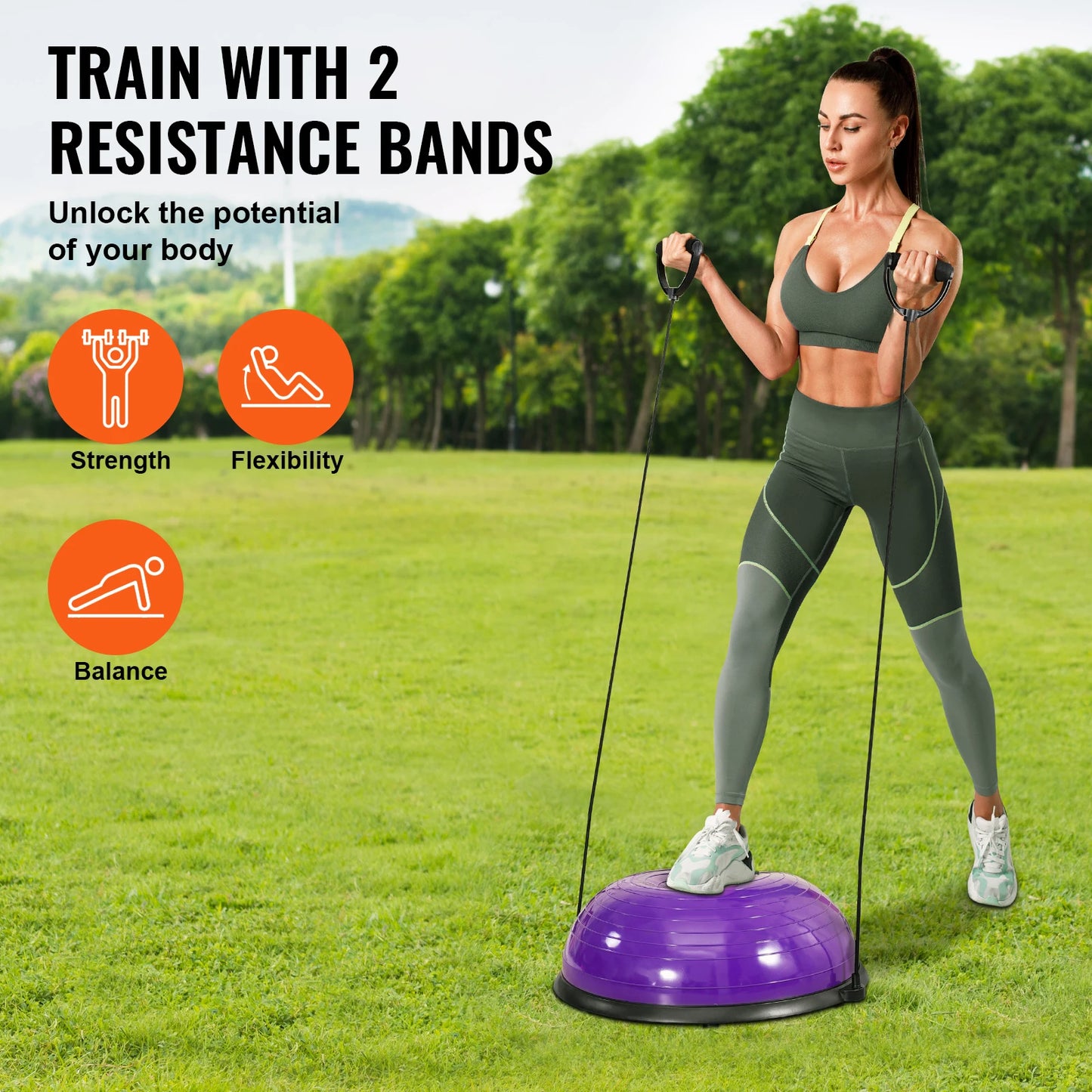 CoreBalance™ – Half Stability Trainer with Resistance Bands