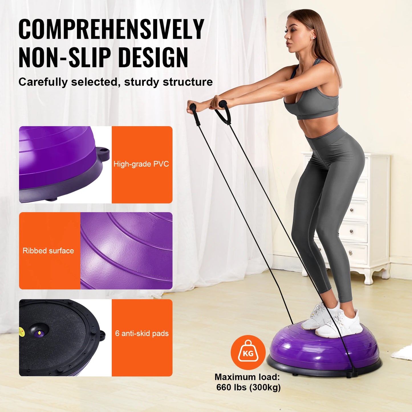 CoreBalance™ – Half Stability Trainer with Resistance Bands